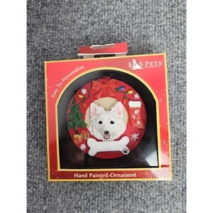American Eskimo Hand Painted Christmas Dog Ornament. Can Be Personalized For You